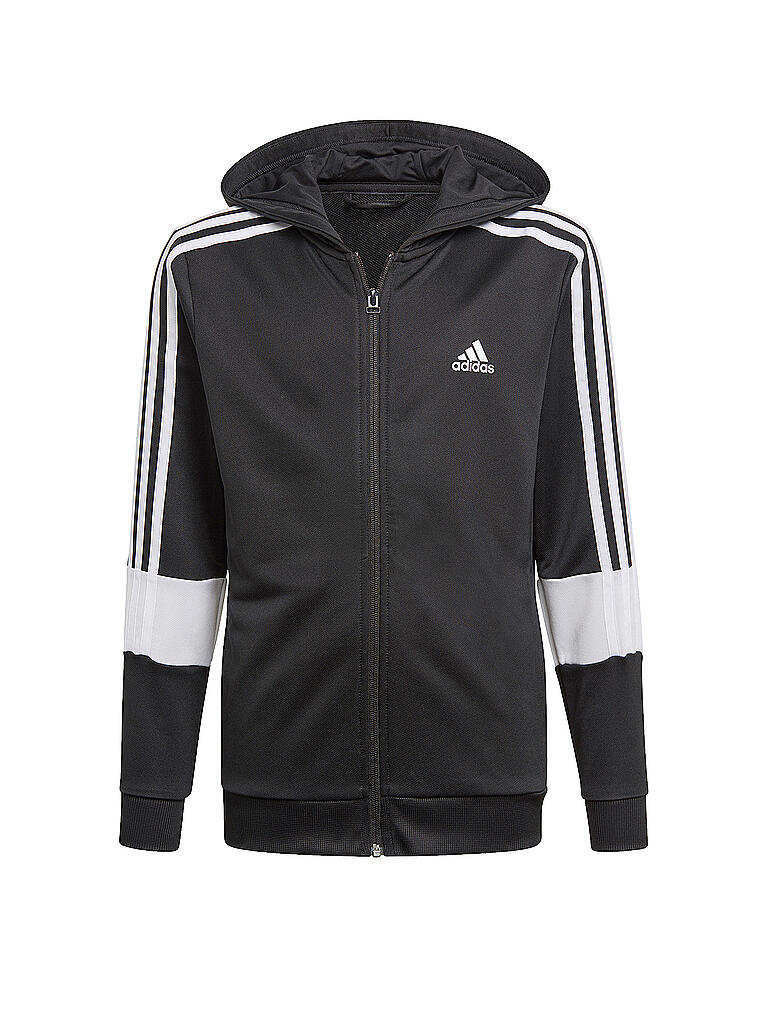 ADIDAS Jungen Kapuzenjacke Aeroready 3 Streifen schwarz